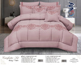 مفرش صيفي فاخر مزدوج مطرز 8 قطع نيريسا فستقي