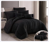 مفرش مزدوج سادة وجهين 8 قطع مايكروفايبر