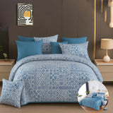 مفرش صيفي نفر ونص وجهين 4 قطع - موررا