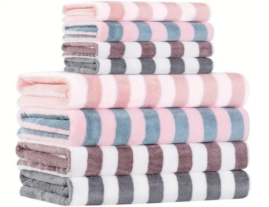 طقم مناشف من الألياف الدقيقة 2/8 قطعة