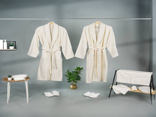 طقم أرواب استحمام LALEZAR مزدوج قطن 11 قطعة سكري و سكري