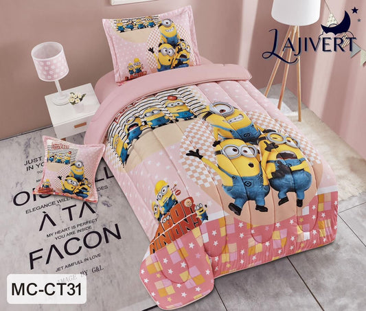 مفرش رسومات أطفال ايكروفايبر طباعة ديجيتال ثابت4 قطع