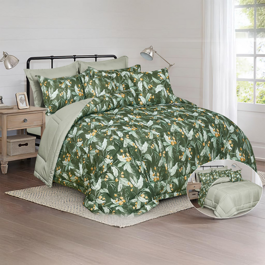 مفرش صيفي مزدوج 8 قطع هولند لون اخضر