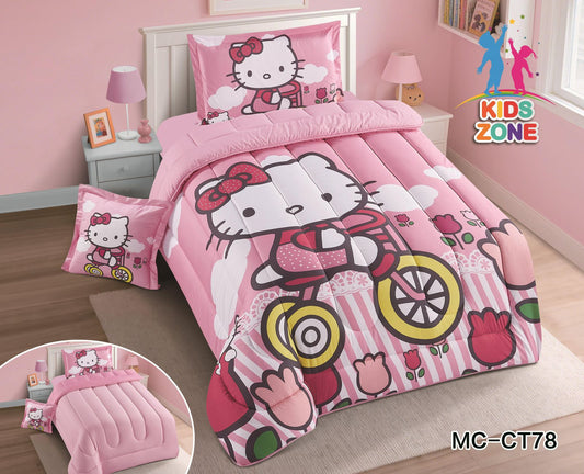 مفرش رسومات أطفال ايكروفايبر طباعة ديجيتال ثابت4 قطع