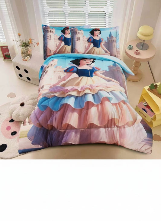 مفرش رسومات أطفال ايكروفايبر طباعة ديجيتال ثابت4 قطع