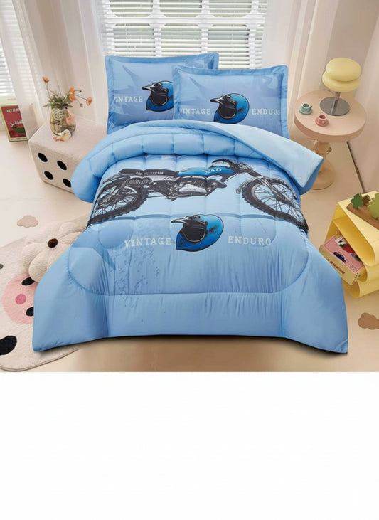 مفرش رسومات أطفال ايكروفايبر طباعة ديجيتال ثابت4 قطع