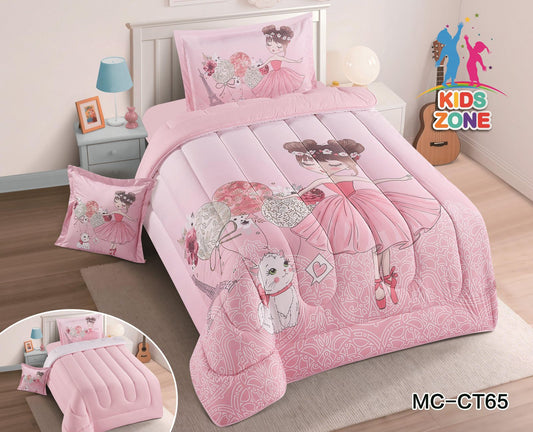 مفرش رسومات أطفال ايكروفايبر طباعة ديجيتال ثابت4 قطع