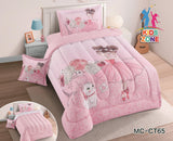 مفرش رسومات أطفال ايكروفايبر طباعة ديجيتال ثابت4 قطع