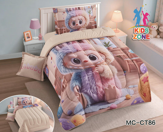 مفرش رسومات أطفال ايكروفايبر طباعة ديجيتال ثابت4 قطع