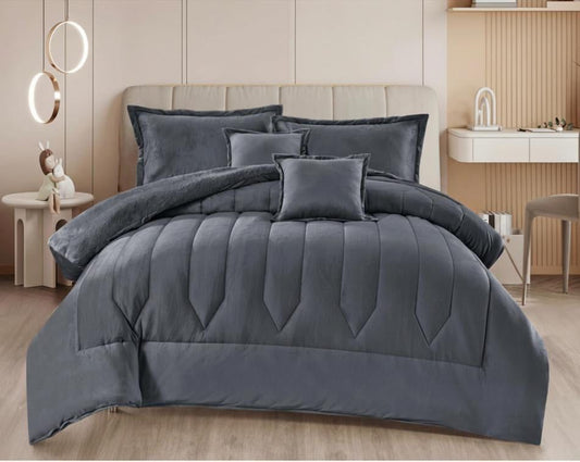 مفرش نجمة مخمل فرو شتوي – 6 قطع – نفرين