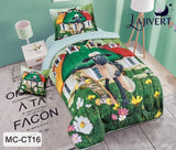 مفرش رسومات أطفال ايكروفايبر طباعة ديجيتال ثابت4 قطع